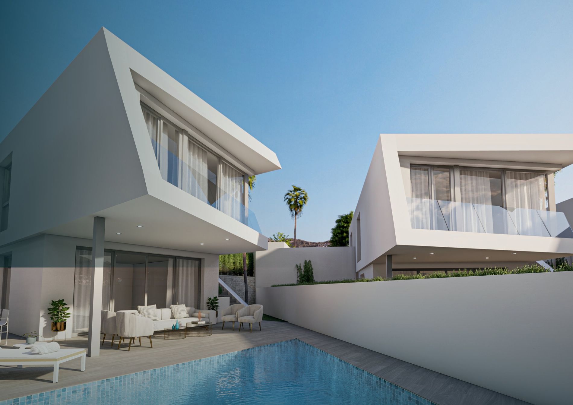 Twee villa's met zwembad